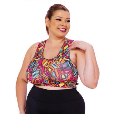 Imagem de Top Plus Size Essencial  Estampado Costa Nadador Conforto dia a dia - 