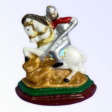 Imagem de Meta Atacado, Imagem Católica em Resina Tamanho Pequeno - Escolha o Modelo Cor:São Jorge 5,5 cm