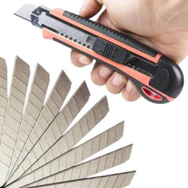 Imagem de kIT 3 Estilete Profissional Trava Deslizante 24 Lâmina Larga - Str Sto