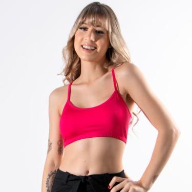 Imagem de Top Fitness WLS Modas Nadador Feminino Alça Fina Academia, Rosa, GG