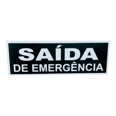 Imagem de Placa de Sinalização SAIDA DE EMERGENCIA 15x30 FUNDO PRETO - ASELETRO