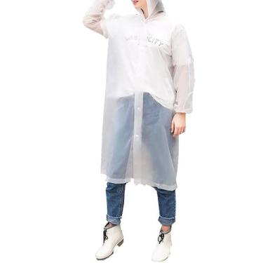 Imagem de Capa de Chuva Adulto Unissex: PVC Impermeável com Capuz e Botão de Pre
