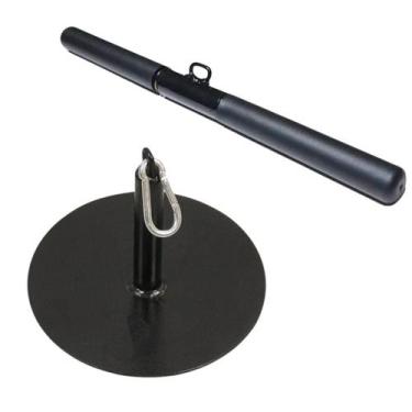 Imagem de Kit Suporte De Anilha Para Agachamento Sumô + Mosquetão + Puxador Barr