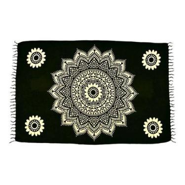 Imagem de Canga de Praia Indiana Mandala - Azul - Besakih, Preto