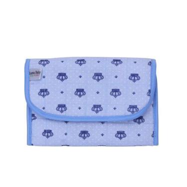 Imagem de Porta Fralda Lenço Umedecido Pomada Bebê Luma Baby, coroa azul