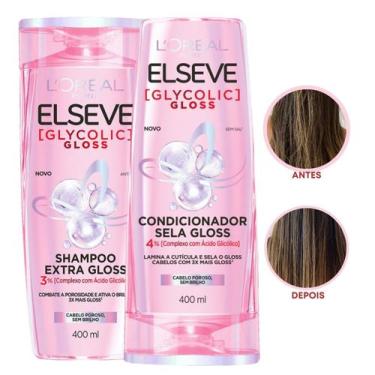 Imagem de Kit Shampoo 400ml + Condicinador 400ml Elseve Glycolic Gloss Tratament