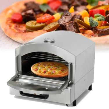 Imagem de Máquina de pizza de 2000 W, alça fria, placas antiaderentes, forno de pizza e fabricante de calzone, forno elétrico de bancada, aquece até 660 ° F, para casa ou escola, grelha/grelha interna