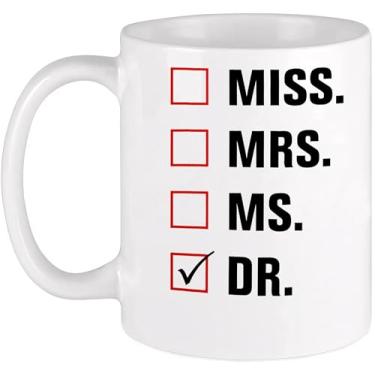 Imagem de Bioprocess Caneca de chá de café com leite de 325 ml Miss Mrs. Ms. Dr. Doctor canecas de café de cerâmica sarcasmo sarcástico motivacional inspirador presentes de aniversário