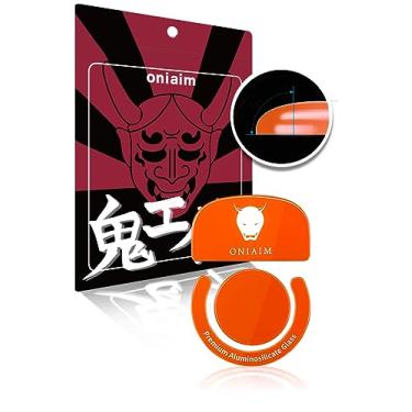 Imagem de OniAim patins de mouse para jogos de vidro ultrafino para pés de mouse Logitech G Pro X Superlight - Deslizamento excepcionalmente suave com bordas arredondadas (vidro laranja)