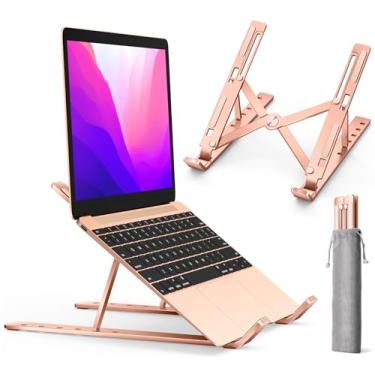 Imagem de Suporte para laptop, suporte para laptop iVoler, suporte para tablet para computador, 6 ângulos, ajustável, ergonômico, dobrável, portátil, compatível com MacBook, iPad, HP, Dell10-15,6 polegadas,