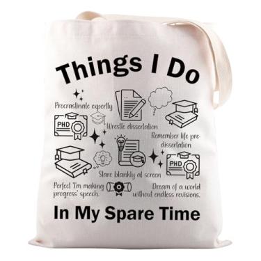 Imagem de JNIAP Presente engraçado de doutorado para doutorado "Things I Do In My Spare Time", Sacola Thing I Do Phd