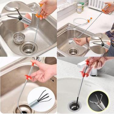 Imagem de Desentupidor Ralo Cuba Pia Vaso Cano Pinça Pegador de Cabelo - Etilux