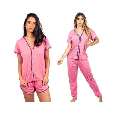 Imagem de Kit 2 Pijamas Femininos Estações Aberto Botões Blogueira - Bernanna, P