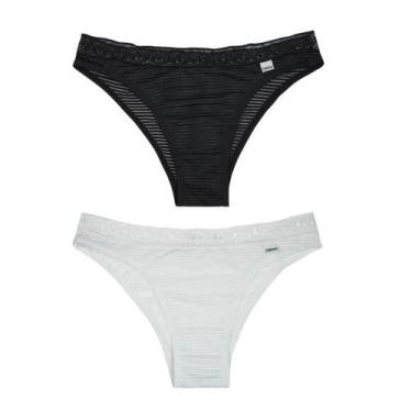 Imagem de Kit Calcinha 2 Peças Feminina Devoré com Renda - DelRio, M