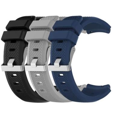 Imagem de Kit 3 Pulseiras 22mm para GTR4 A2166 - Estilo no Pulso, Preto, Cinza, 