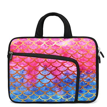 Imagem de 11 12 12,1 12,1 12,5 14 15 15,4 15,4 15,6 polegadas bolsa de transporte para laptop com bolsos, capa macia de neoprene para computador, Balança de sereia, For 11" 11.6" 12" 12.1" 12.5 Inch
