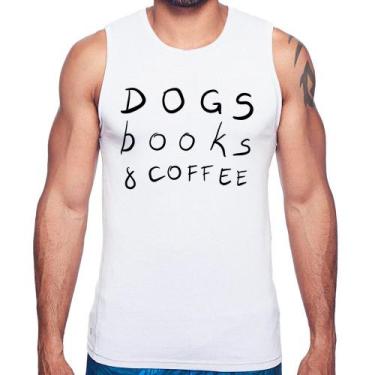 Imagem de Regata Dogs Books and Coffee - Foca na Moda, Branco, GG