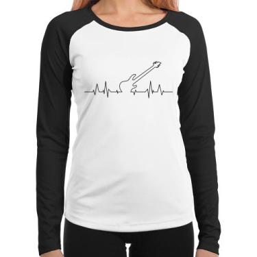 Imagem de Baby Look Raglan Contra Baixo Batimentos Cardíacos Manga Longa - Foca 