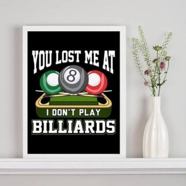 Imagem de Quadro Decorativo Bilhar Sinuca 33x24cm - com vidro - Quadros On-line