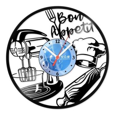Imagem de Relógio De Parede Disco Vinil Cozinha - Bon Appetit - VCZ-028 - Modern