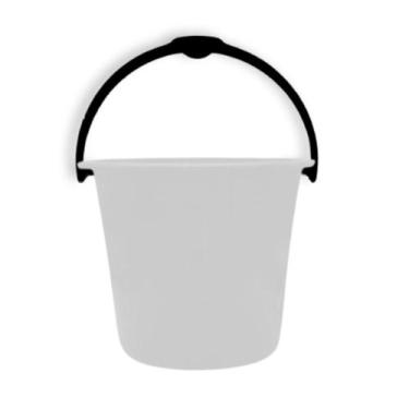Imagem de Balde de Plástico 12 Litros - Alça Reforçada - Cdi Plastic, Branco 
