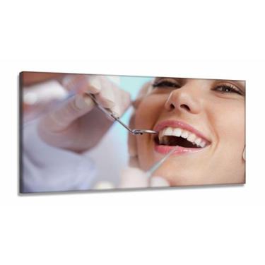 Imagem de Quadros Decorativos Dentista Odonto em Tecido Canvas 130x60 - Wall Fra