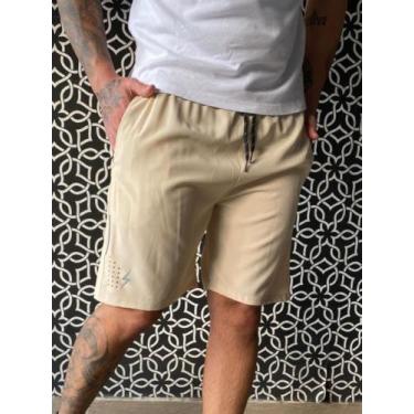 Imagem de Shorts Bermuda Tactel Masculina Cargo KYU, Creme, GG