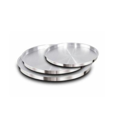 Imagem de Conjunto De 3 Forma Para Pizza Assadeira Redonda Baixa Bandeja Em Alum