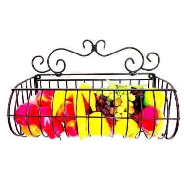 Imagem de Fruteira Cesto de Parede p/ Cozinha, Balcão,  de Ferro Colonial-1 - St