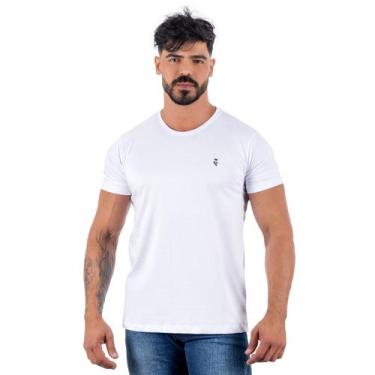 Imagem de Camiseta Branca Masculina Básica em Algodão - V-TOP, G, Branco