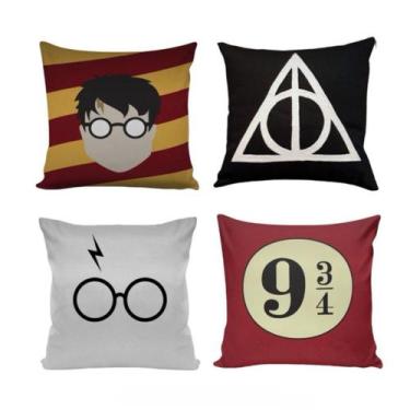 Imagem de kit 4 Capas de almofada decorativa/Divertida do Harry Potter - Mania d