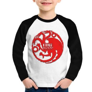 Imagem de Camiseta Raglan Infantil Fire and Blood Targaryen Manga Longa - Foca n