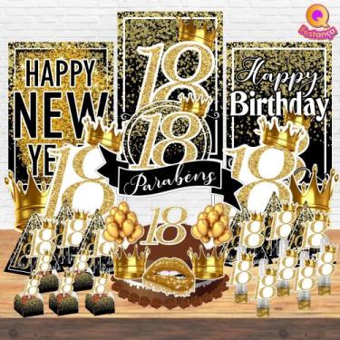 Imagem de Kit Decoração de Festa Aniversário Bolo Topper 18 Anos Qfestança -78 I