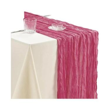Imagem de Corredor de Mesa de Gaze Boho (10 Peças, 40x270cm) - Decoração Românti