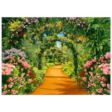 Imagem de XEYSM Pano de fundo para jardim de 2,8 x 1,5 m para primavera, verão, cenário de fotografia de jardim secreto, floral, chá de bebê, decoração de festa de aniversário, adereços de estúdio fotográfico
