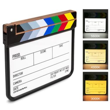 Imagem de OPENMOON Claquete de luz de vídeo LED de três cores, tempo de espera estendido de 4000 mAh, controle de botão simplificado, 3000-5600K