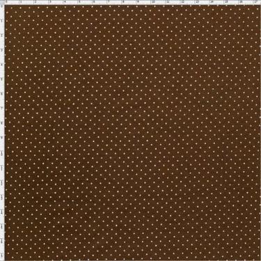 Imagem de Tecido Estampado Para Patchwork - Composê Poá Marrom Chocolate Cor 160