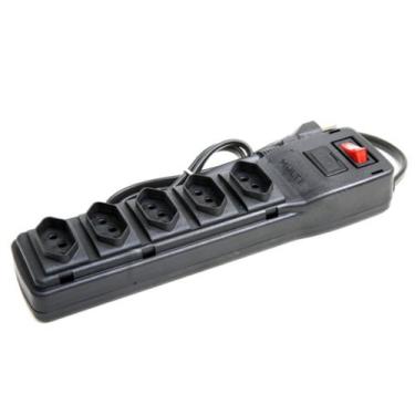Imagem de Filtro de Linha Extensão 5 Tomadas Chave LIga/Desliga Fúsivel de Segur