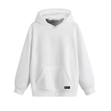 Imagem de Blusão Moletom Canguru Infantil Liso Básico com Capuz e Bolso - Caltto