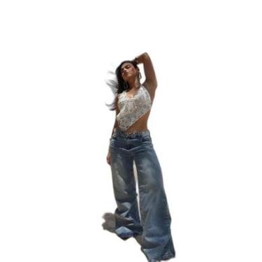 Imagem de CALÇA JEANS FEMININA WIDE LEG RELAXED CINTURA BAIXA-Feminino