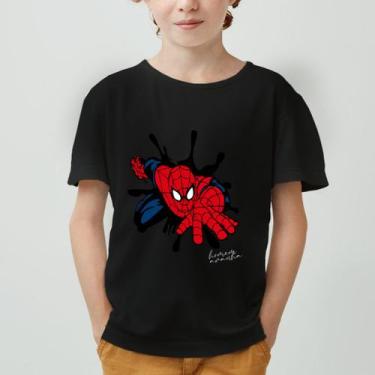 Imagem de Camisa Camiseta Masculina Infantil Homem Aranha Spider Man Herói Da Ma