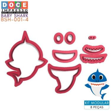 Imagem de Cortador Pasta Americana Festa Baby Shark Modular em Pé Tubarão - DOCE
