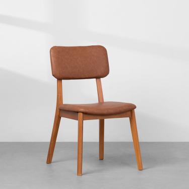 Imagem de Cadeira Lalá Estofada - Cognac