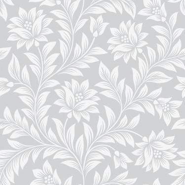 Imagem de Papel de Parede Vinílico Provençal Cinza Sala 5m - DELIQUADROS, 5 Metr