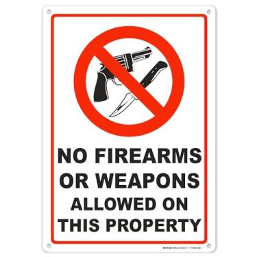 Imagem de Brimar - 17,8 cm x 25,4 cm - Sem sinal de armas de fogo ou armas - Alumínio livre de ferrugem de 0,40 polegadas - Segurança aprimorada - fácil instalação