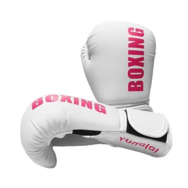 Imagem de menolana Luvas de boxe suprimentos ergonômico respirável versátil leve sparring luvas saco de boxe para entusiastas da prática, Branco, 6 onças
