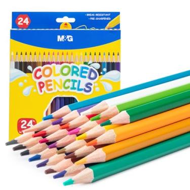 Imagem de M&G Conjunto de 24 lápis de cor para livros de colorir para adultos, lápis de desenho, lápis de cor de núcleo macio para esboçar, sombrear, lápis de colorir para adultos, crianças, artistas