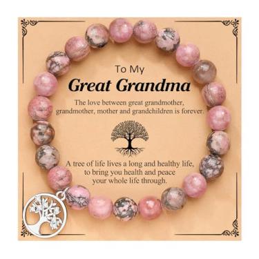 Imagem de UNGENT THEM Pulseira de árvore da vida para mulheres, presentes para vovó, vovó, sogra, mãe, Gigi, Mimi, tia, cunhada, professora, aniversário, Natal, casamento, dia das mães, 7 Inch, Aço inoxidável,