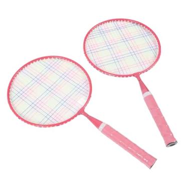 Imagem de Conjunto de Raquete de Badminton Infantil Soft Aderência Amortecida Rede Resiliente Tipo T Articulação para Jogos Ao Ar Livre No Estádio (Rosa)