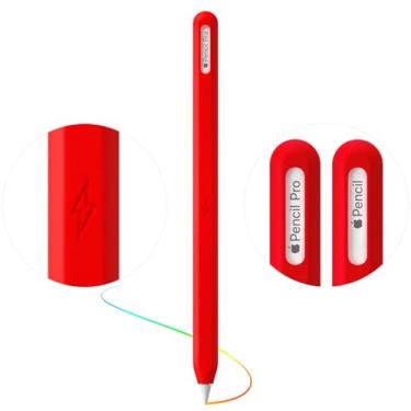 Imagem de Capa protetora ultrafina para Apple Pencil Pro e Apple Pencil 2ª geração de silicone compatível com Apple Pencil Pro (vermelho)